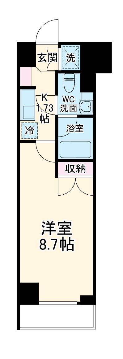 KDXレジデンス湘南台(1K/4階)の間取り写真