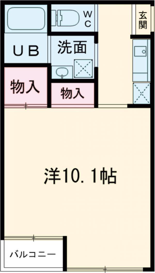 H・I・江戸川(1K/3階)の間取り写真