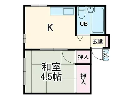 ハイツ神庭(1K/3階)の間取り写真