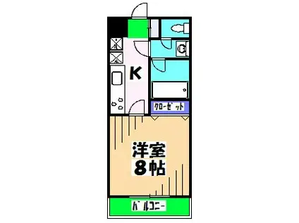 カーム習志野台(1K/1階)の間取り写真