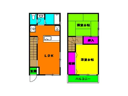 パティオス大久保(2LDK)の間取り写真