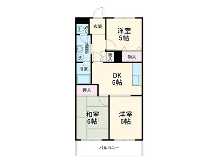 第五メゾン相葉コーポ(3DK/1階)の間取り写真