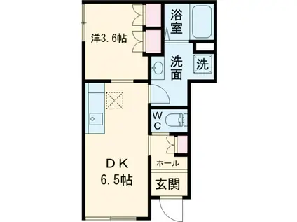 LA STELLA(1DK/1階)の間取り写真