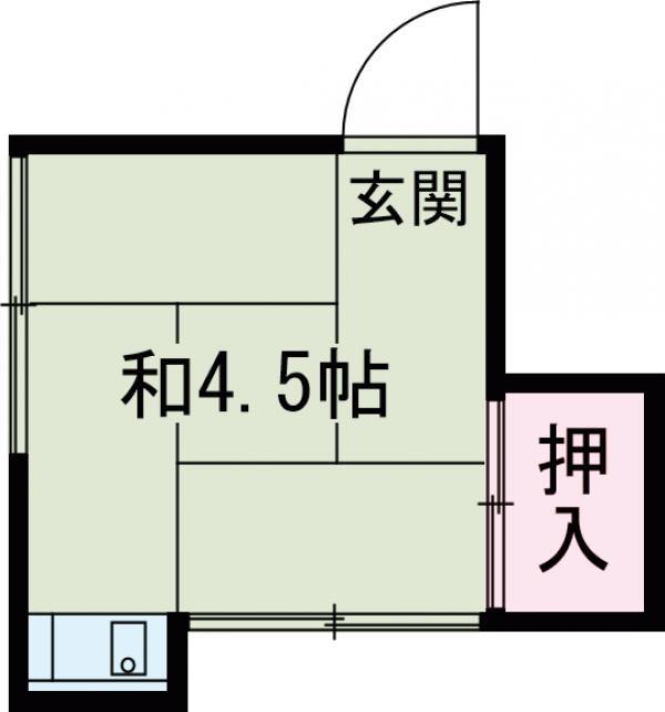第一日東荘(1K/2階)の間取り写真