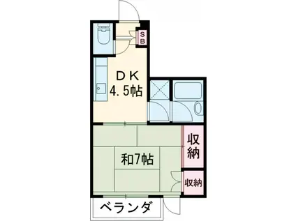 第三水谷マンション(1DK/3階)の間取り写真
