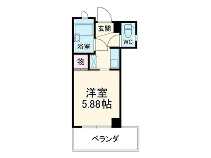 コスモAOI長後Ⅰ(1K/3階)の間取り写真