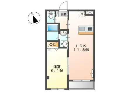 LA SEED REVE(1LDK/2階)の間取り写真