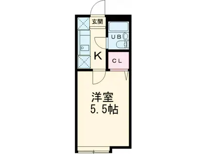 リューデスハイムA(1K/2階)の間取り写真