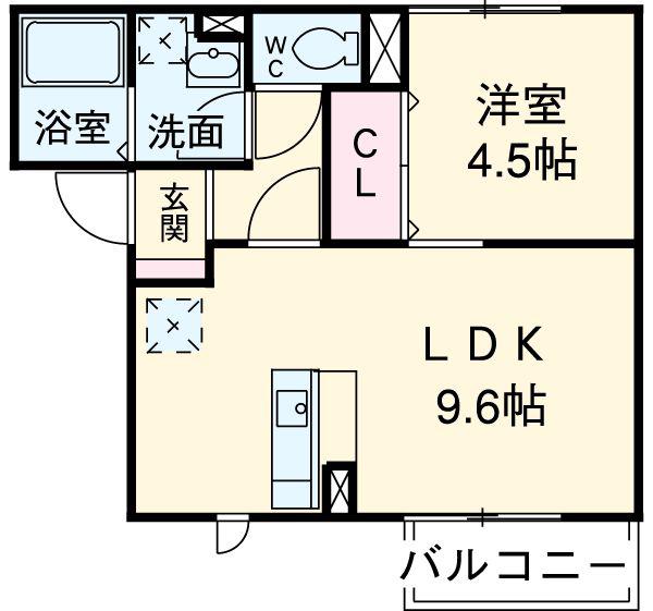 コートダジュールⅡ(1LDK/1階)の間取り写真