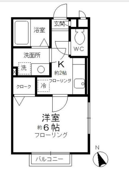 BERGPAS(1K/2階)の間取り写真