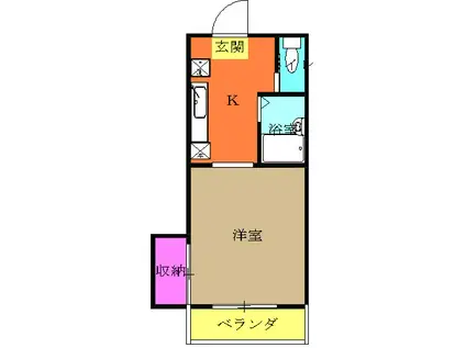 永和第5ビル(1K/3階)の間取り写真