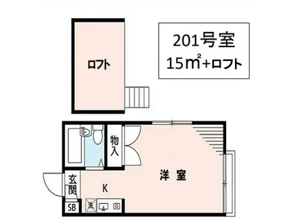 BEIGE3145(ワンルーム/2階)の間取り写真