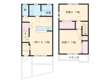 APT緑ヶ丘Ⅱ(2LDK)の間取り写真