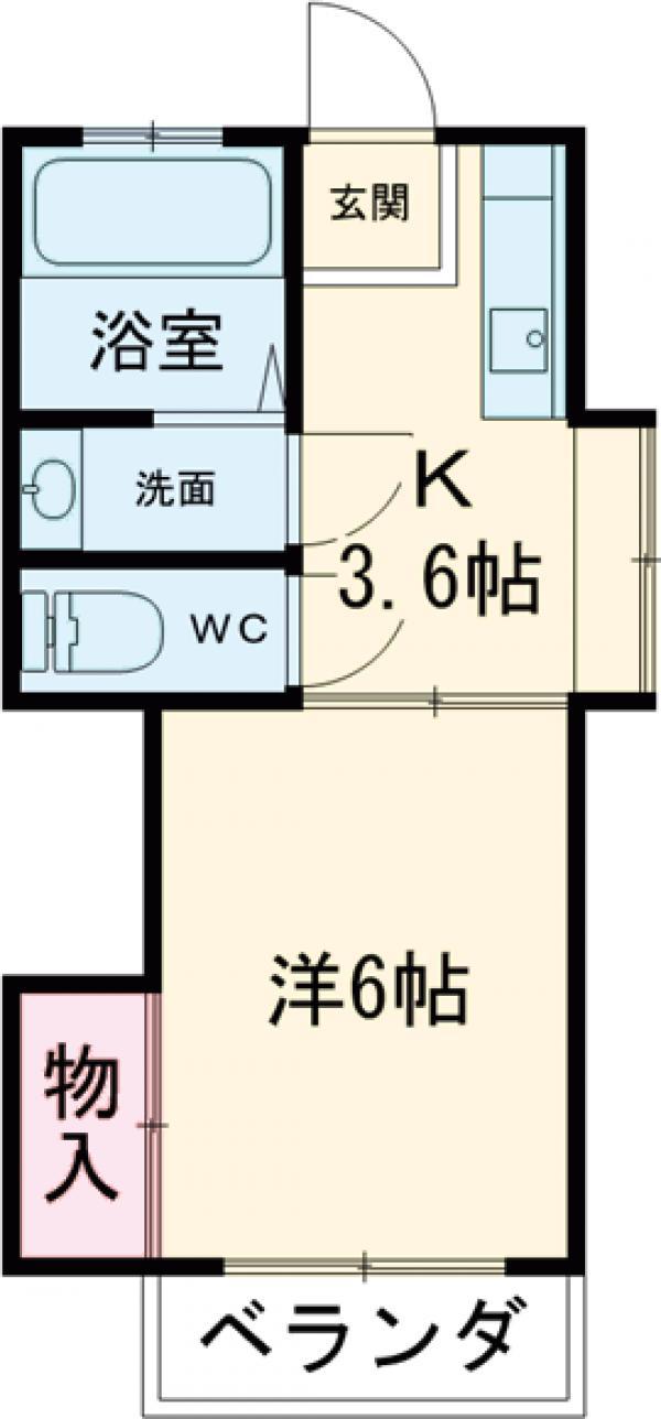 ハイツ栄連(1K/2階)の間取り写真