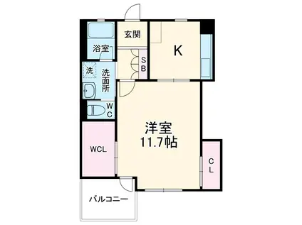 アルテクール(1K/3階)の間取り写真