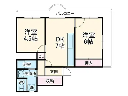 ソレイユ幕張(2DK/4階)の間取り写真