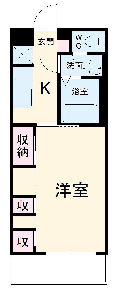 リブリ・COMODOⅡ(1K/3階)の間取り写真