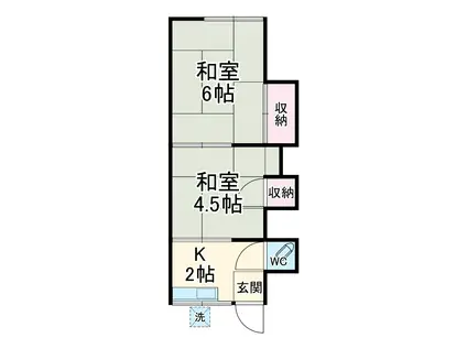 板橋荘(2K/2階)の間取り写真