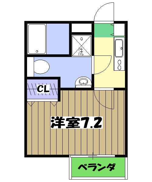 クランベリーARAI(1K/1階)の間取り写真