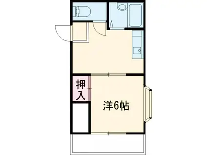 プチハウス(1DK/1階)の間取り写真