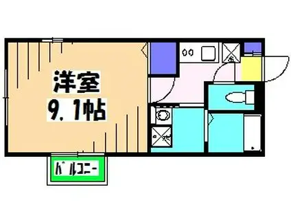 アムールSAZEM1(1K/1階)の間取り写真