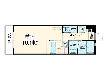 チェルシー舞浜(ワンルーム/1階)の間取り写真