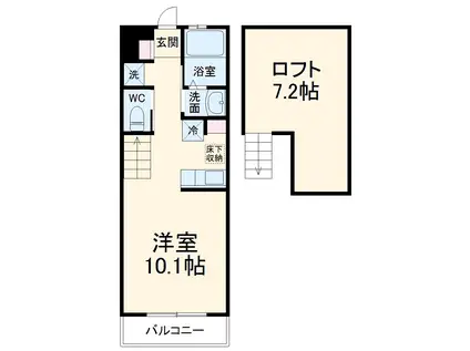 チェルシー舞浜(ワンルーム/1階)の間取り写真