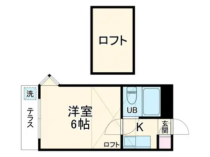 ジュネパレス津田沼第18(1K/1階)の間取り写真