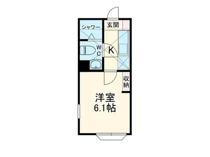 MYKタウンハイム(1K/2階)の間取り写真