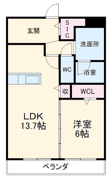 ラ・カンパネラ(1LDK/2階)の間取り写真
