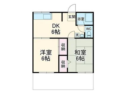 メゾンヴィーナス(2DK/1階)の間取り写真