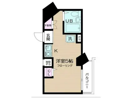 日神パレステージ石川町(ワンルーム/3階)の間取り写真