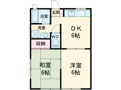 エピーメロン西瑞江(2DK/1階)の間取り写真