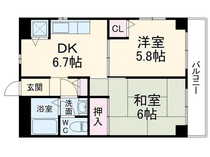 カスタムホームズ浦安(2DK/3階)の間取り写真
