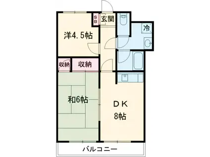 ヴィラコーヨー(2DK/5階)の間取り写真