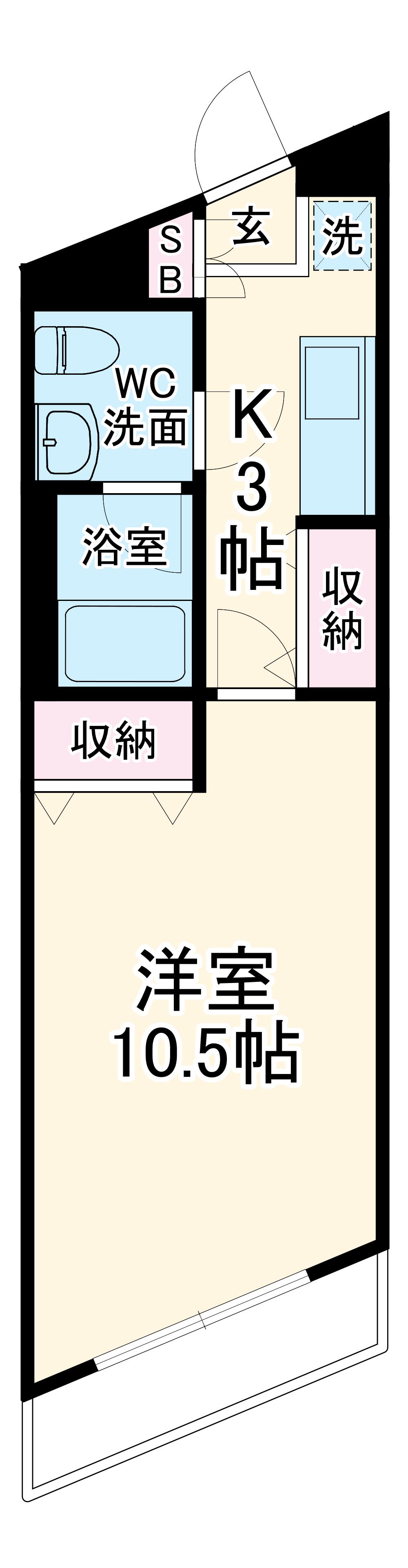 パークヒル(1K/2階)の間取り写真