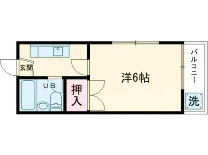 レジデンス高橋Ⅲ(1K/1階)の間取り写真