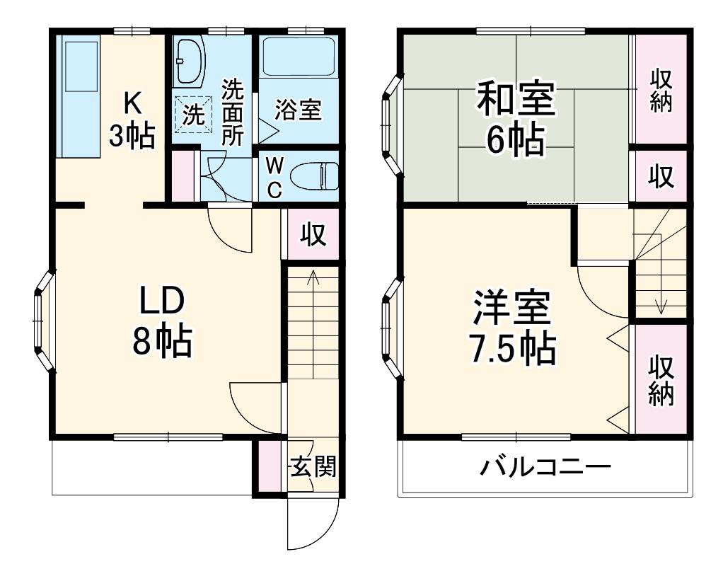アセット参番館(2LDK)の間取り写真