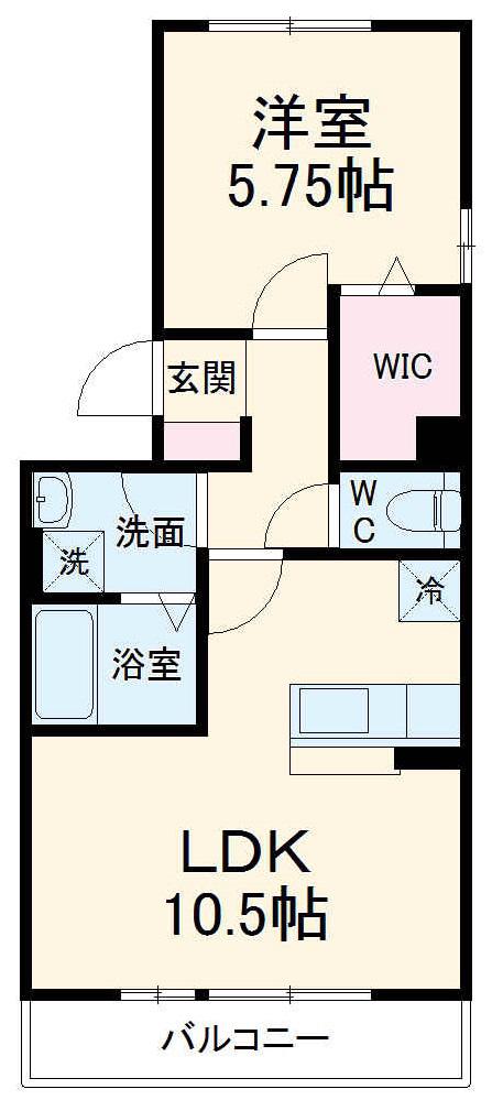 メルベーユ 2(1LDK/1階)の間取り写真