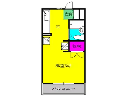 FSI湘南台(ワンルーム/2階)の間取り写真