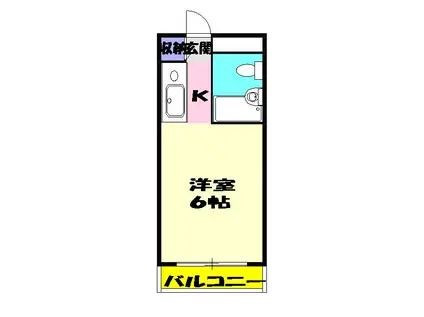 ノーリーズン前原西(ワンルーム/2階)の間取り写真