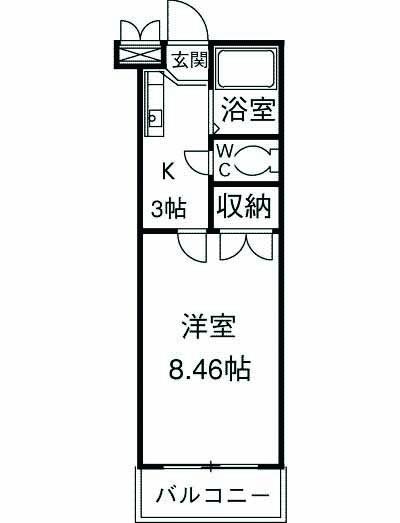 クレオ舞浜A(1K/2階)の間取り写真