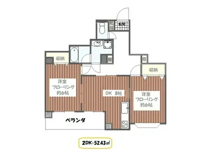 メゾンアルモニー(2DK/2階)の間取り写真