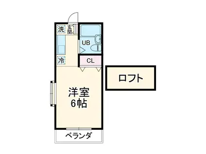 ニューアローズMI(ワンルーム/1階)の間取り写真