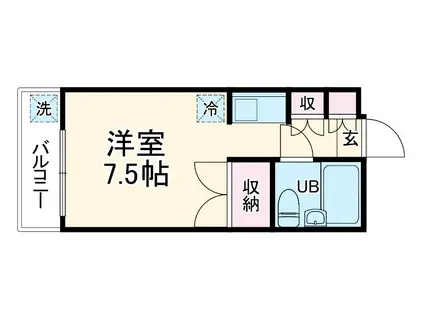 メゾンドリヴァージュ(ワンルーム/3階)の間取り写真