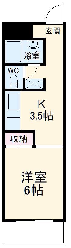 島田ハイツ(1K/3階)の間取り写真