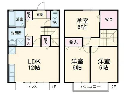 グリーンヒルⅡ番館(3LDK)の間取り写真