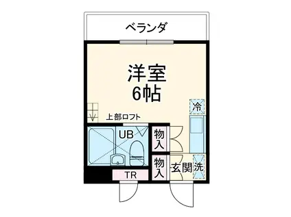 コオポスアペア(ワンルーム/2階)の間取り写真