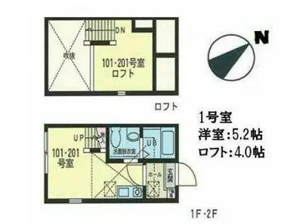 ハーミットクラブハウス山手2(ワンルーム/1階)の間取り写真