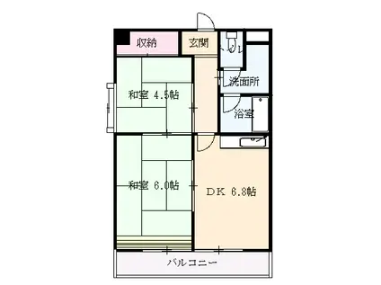マーベラス本郷(2DK/4階)の間取り写真